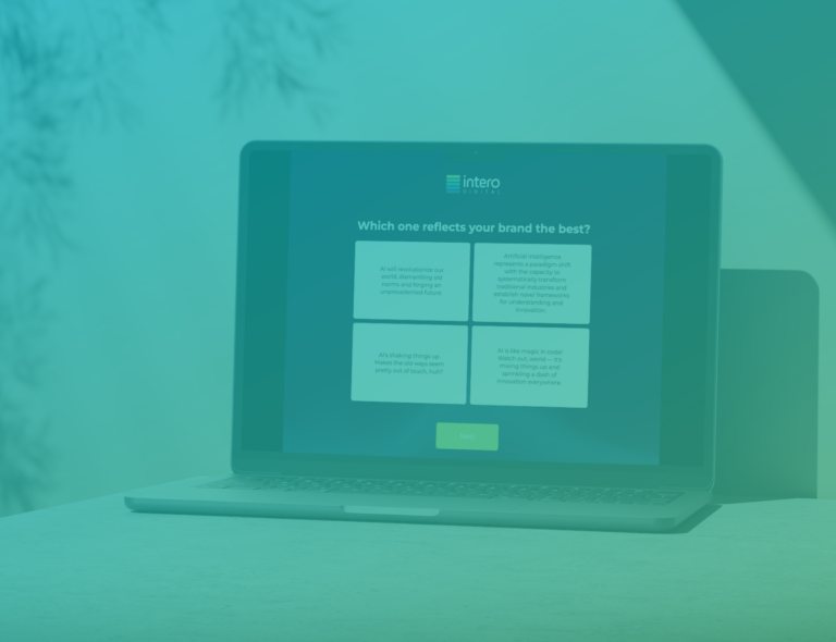 Laptop featuring brand voice assessment