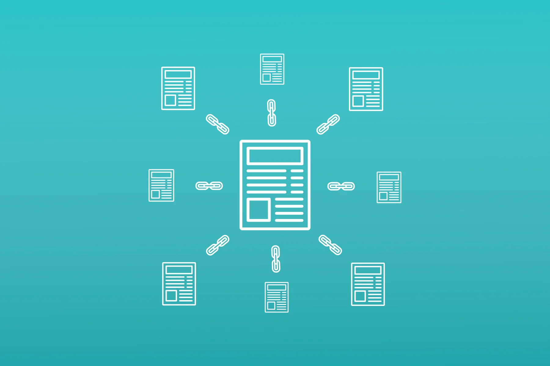 A graphic showing how a pillar blog post fits into a topic cluster.