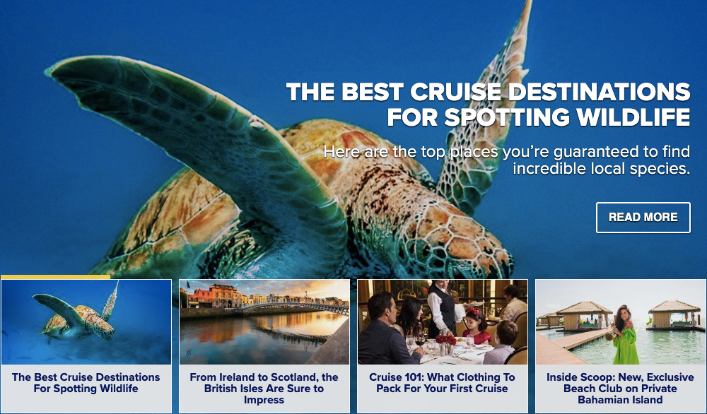 A screenshot of the Royal Caribbean blog.